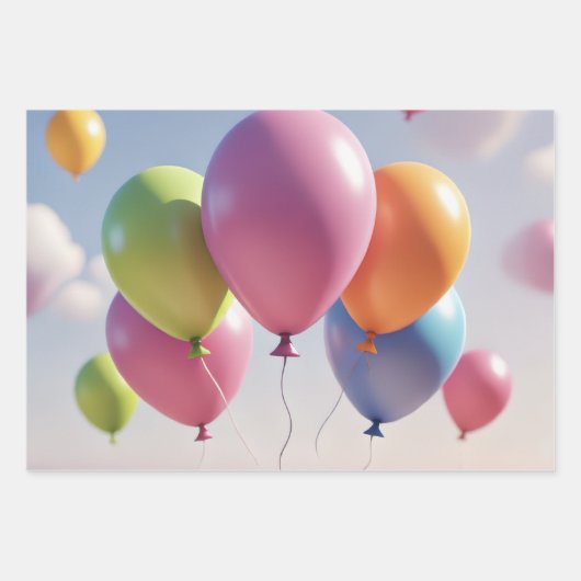 Geschenkpapier (Luftballons) Set (Vorderseite)