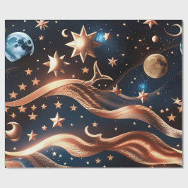 Geschenkpapier – Luxus-Bronze-Himmelsmond Premium