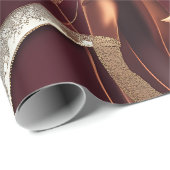Geschenkpapier – Luxus-Garnetrot Himmelsmond (Rolleneckpunkt)