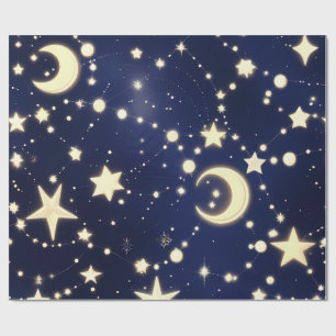 Geschenkpapier – Luxus-Samt Himmelblauer Mond