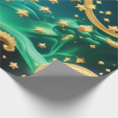 Geschenkpapier – Luxus Smaragd Himmel Mond (Ecke)
