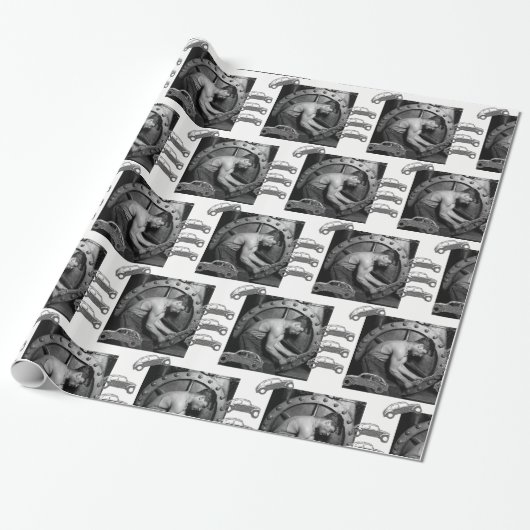 Geschenkpapier Mechaniker (Ungerollt)