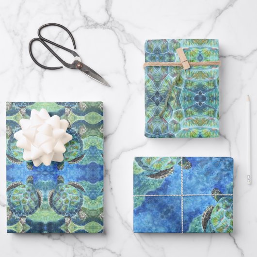 Geschenkpapier Meeresschildkröte #2 Set (Vorderseite)