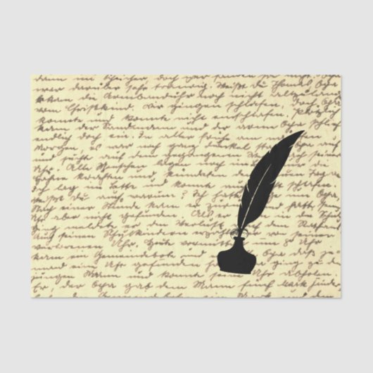 Geschenkpapier mit antikem Buchstaben Seidenpapier (Vorderseite)