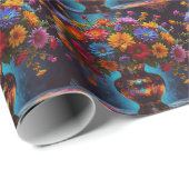 Geschenkpapier mit Blumen darauf (Rolleneckpunkt)