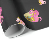 Geschenkpapier mit Drachen-Cartoon (Rolleneckpunkt)