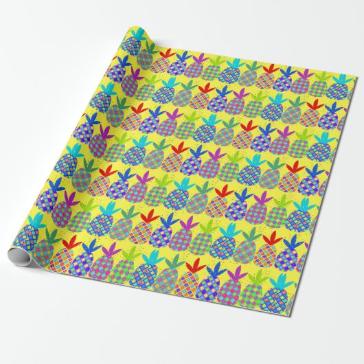 Geschenkpapier mit einem lässigen Ananas-Design (Ungerollt)