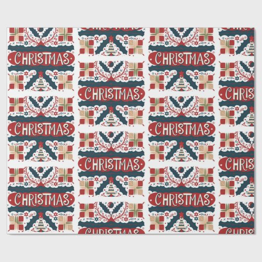 Geschenkpapier mit einzigartigen Weihnachtsdesigns (Flach)