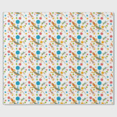 Geschenkpapier mit farbenfrohem Gecko-Design (Flach)