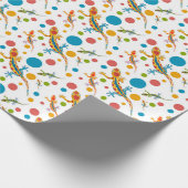 Geschenkpapier mit farbenfrohem Gecko-Design (Ecke)