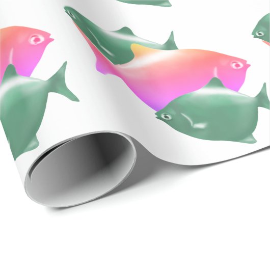 Geschenkpapier mit Fischmuster (Rolleneckpunkt)