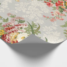Geschenkpapier mit floraler Vintage-Illustration