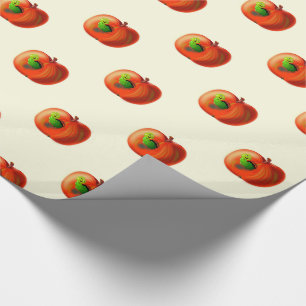 Geschenkpapier mit glücklichem Apfelwurm
