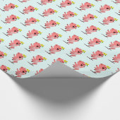 Geschenkpapier mit glücklichem Schweinchen (Ecke)