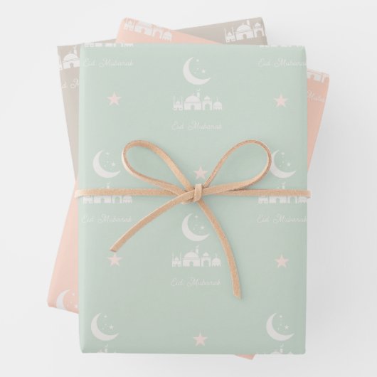Geschenkpapier mit modernen Moschee-Motiven Set (Beispiel)