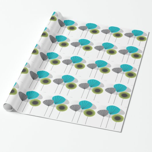 Geschenkpapier mit modernen Seed-Pods im Mid-Centu (Ungerollt)