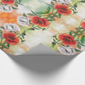Geschenkpapier mit Mohnblumen (Ecke)