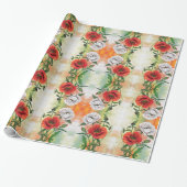 Geschenkpapier mit Mohnblumen (Ungerollt)