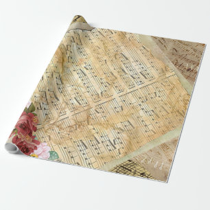 Geschenkpapier mit Noten von Vintage-Noten