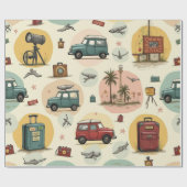 Geschenkpapier mit Reisemuster (Flach)