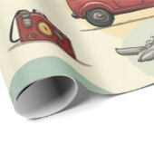 Geschenkpapier mit Reisemuster (Rolleneckpunkt)