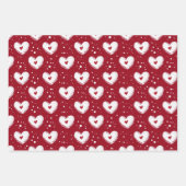 Geschenkpapier mit rotem Herzen Muster Set (Vorderseite 3)