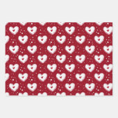 Geschenkpapier mit rotem Herzen Muster Set (Vorderseite 2)