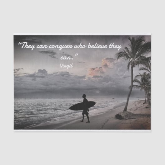 Geschenkpapier mit Surfer durch Ozean Seidenpapier (Vorderseite)