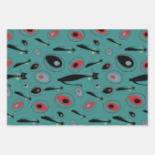 Geschenkpapier | Mittelalterliche moderne Atomkatz Set (Vorderseite 3)