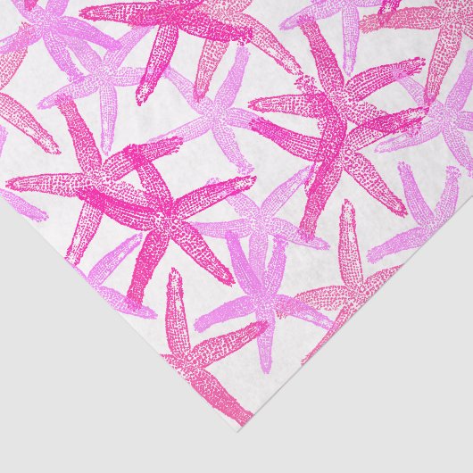 Geschenkpapier Nautischer Sternenfisch, rosa weiß Seidenpapier (Ausschnitt)