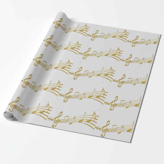 Geschenkpapier Notenschlüssel.  (Ungerollt)
