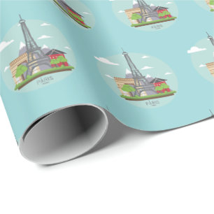Geschenkpapier Paris Frankreich französisches Them