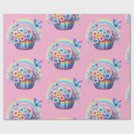 Geschenkpapier-Pastell-Frühlingsblumen-Geschenkpap Geschenkpapier