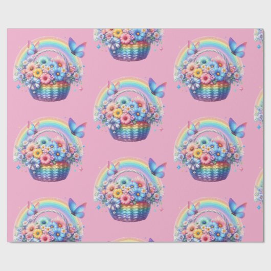 Geschenkpapier-Pastell-Frühlingsblumen-Geschenkpap Geschenkpapier (Flach)
