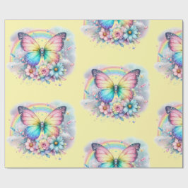 Geschenkpapier-Pastell-Frühlingsblumen-Geschenkpap Geschenkpapier