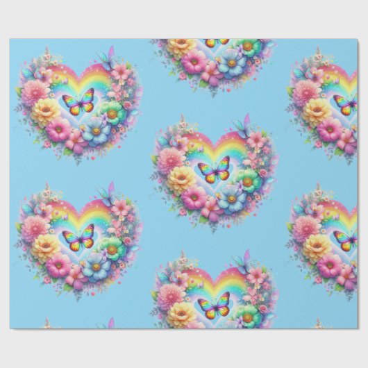 Geschenkpapier-Pastell-Frühlingsblumen-Geschenkpap Geschenkpapier (Flach)