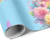 Geschenkpapier-Pastell-Frühlingsblumen-Geschenkpap Geschenkpapier (Rolleneckpunkt)