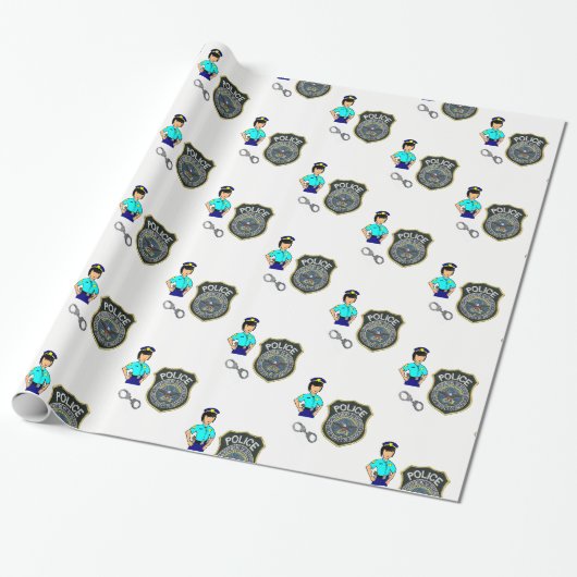Geschenkpapier Polizistin (Ungerollt)