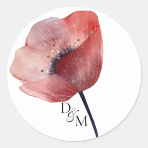 Geschenkpapier-Poppies-Geschenk Runder Aufkleber