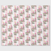 Geschenkpapier Rosa & Weiß gestreift Fairy Cow (Flach)