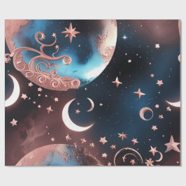 Geschenkpapier – Roségoldene himmlische Mond