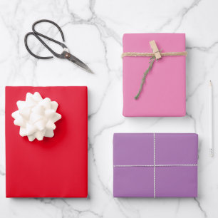 Geschenkpapier, rot, rosa, violett geschenkpapier set