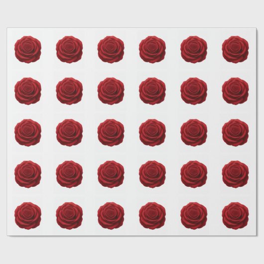 Geschenkpapier - Rote Rosenblüte (Flach)
