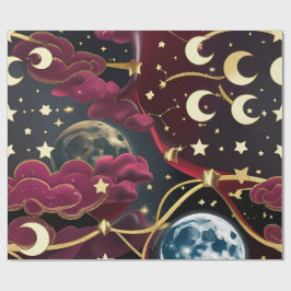 Geschenkpapier - Rotes Mond Design