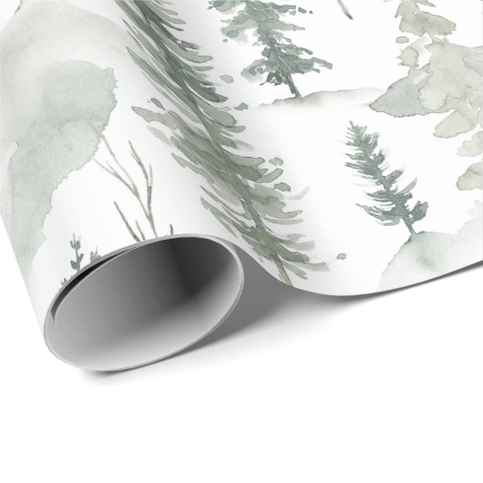 Geschenkpapier Rustikale Holzbaumhütte (Rolleneckpunkt)