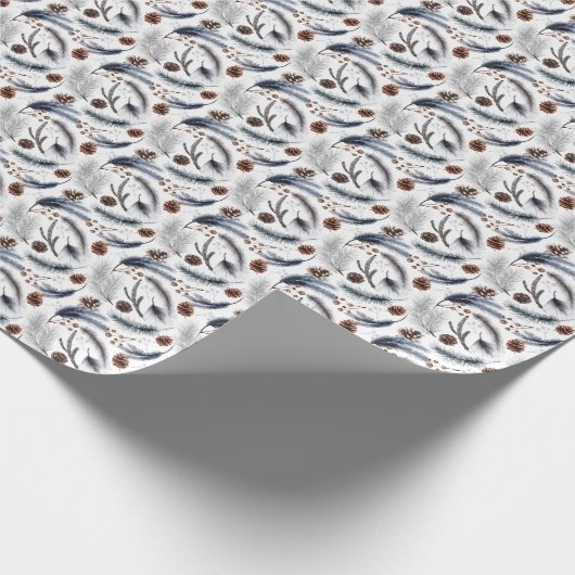 Geschenkpapier Rustikales Wald Winter Boho (Ecke)