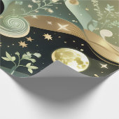 Geschenkpapier - Salbeigrüner Himmelmond (Ecke)