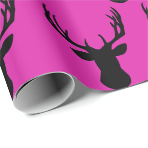 Geschenkpapier - Schockierend in Rosa Hirschkopf