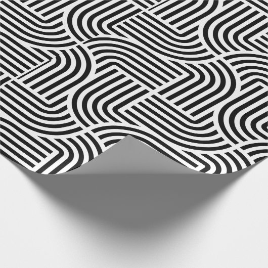 Geschenkpapier - schwarz-weiß Lienen (Ecke)