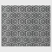 Geschenkpapier Schwarz Weiß Sechseck Geometrisch (Flach)